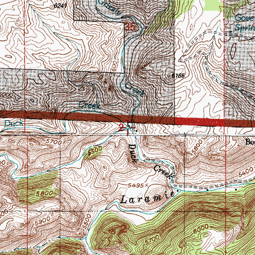 Topographic Map of Cherry Creek, WY