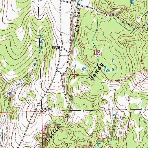 Topographic Map of Chicken Creek, WY