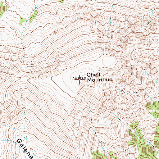 Topographic Map of Chief Mountain, WY