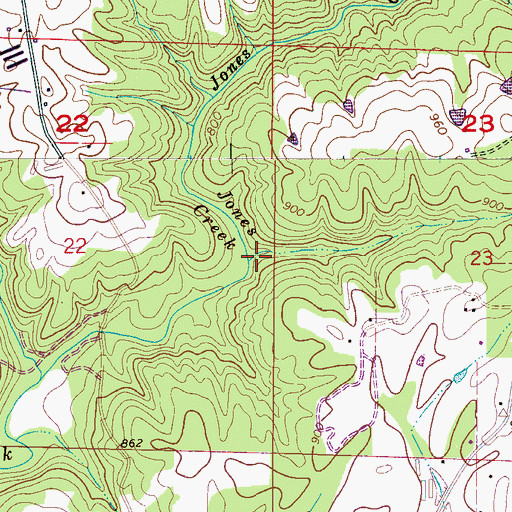 Topographic Map of Jones Creek, AL
