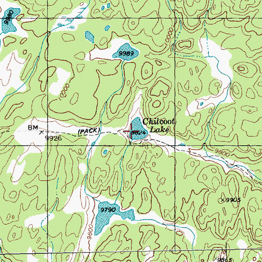 Topographic Map of Chilcoot Lake, WY