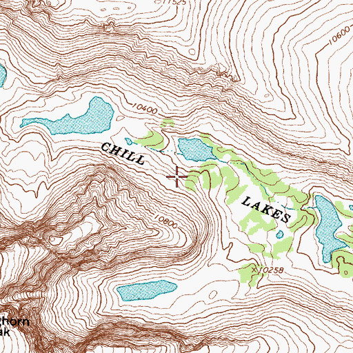 Topographic Map of Chill Lakes, WY