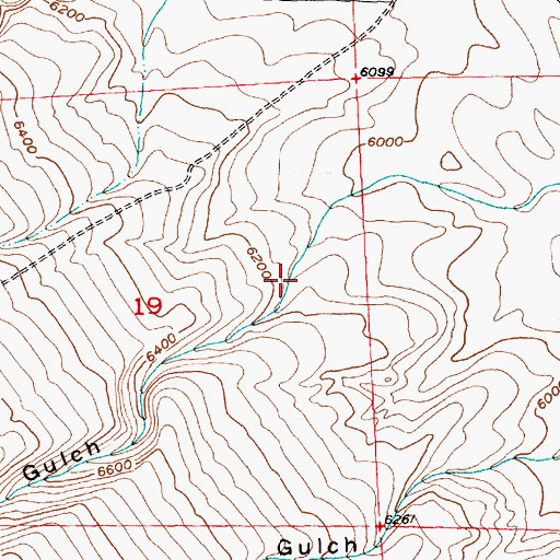 Topographic Map of Chimney Gulch, WY
