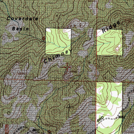 Topographic Map of Chimney Ridge, WY