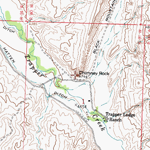 Topographic Map of Chimney Rock, WY