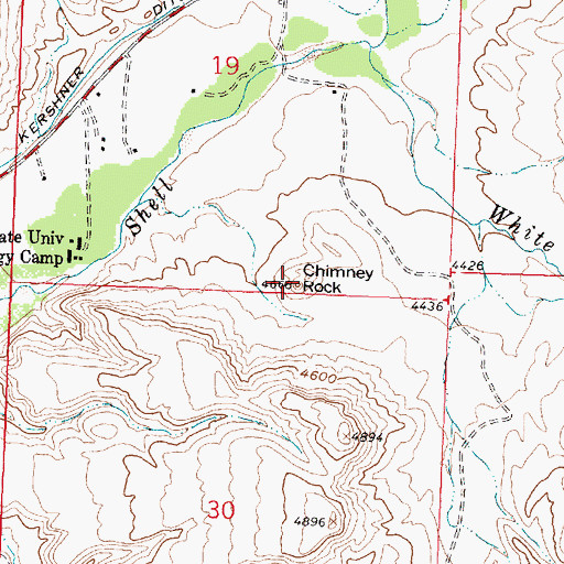 Topographic Map of Chimney Rock, WY