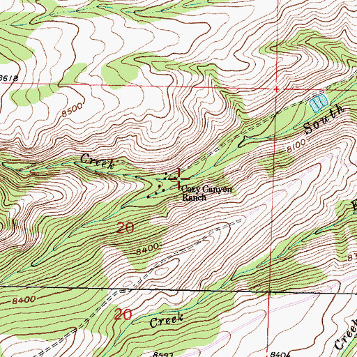 Topographic Map of Chippewa Creek, WY