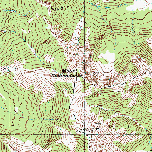 Topographic Map of Mount Chittenden, WY