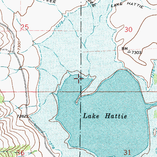 Topographic Map of Chokecherry Creek, WY