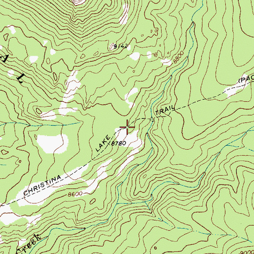 Topographic Map of Christina Lake Trail, WY