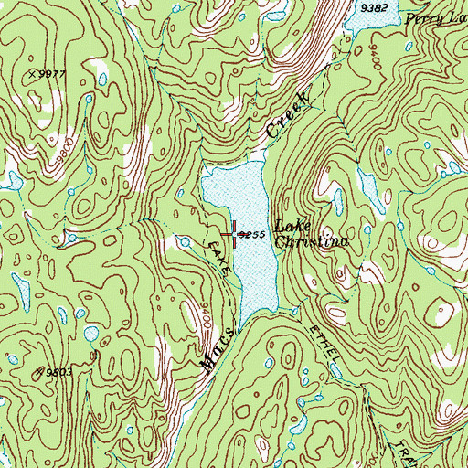 Topographic Map of Chris Lake, WY