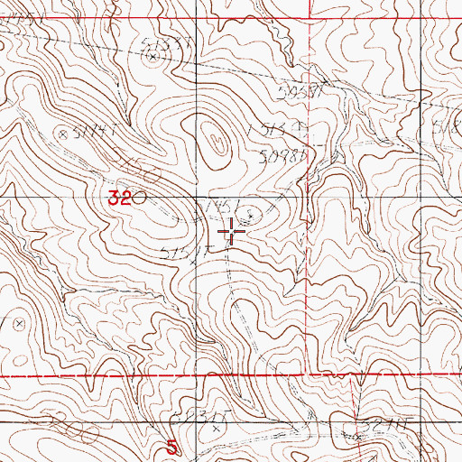 Topographic Map of Church Well, WY
