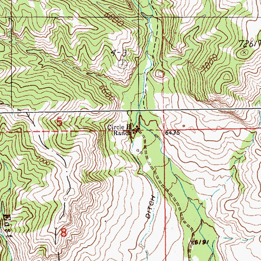 Topographic Map of Circle H Ranch, WY