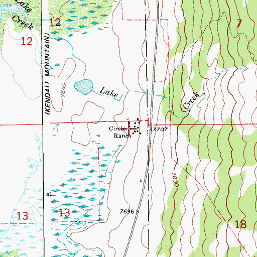 Topographic Map of Circle S Ranch, WY