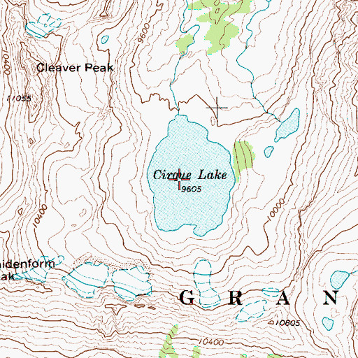 Topographic Map of Cirque Lake, WY