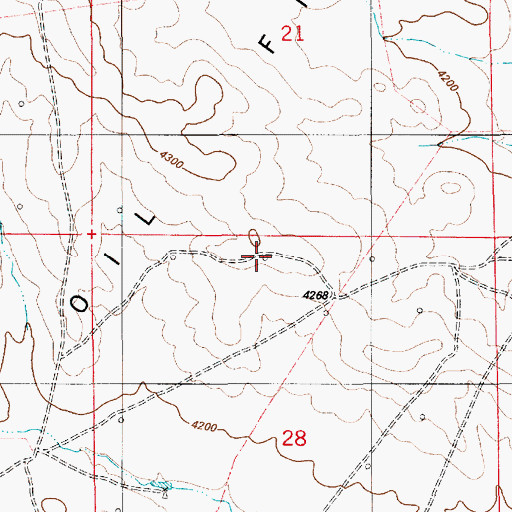 Topographic Map of Clareton Oil Field, WY