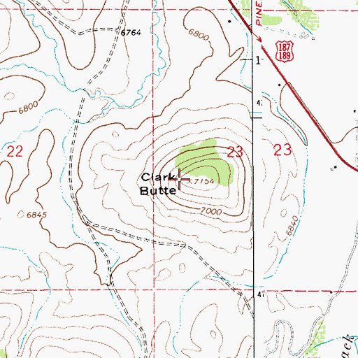 Topographic Map of Clark Butte, WY