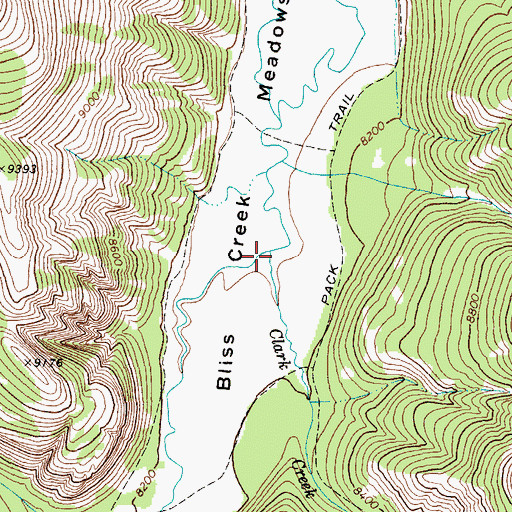 Topographic Map of Clark Creek, WY