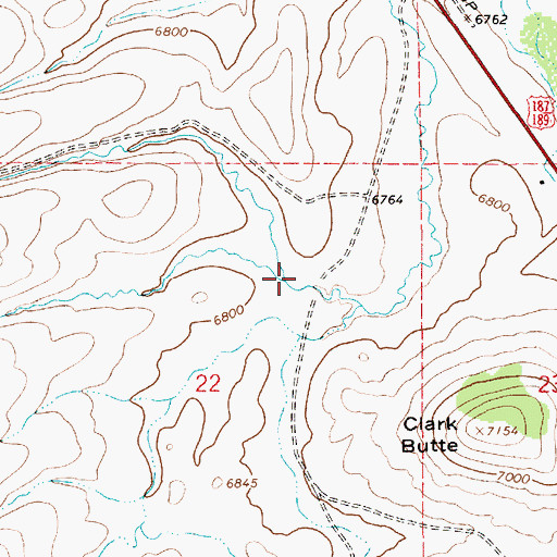Topographic Map of Clark Draw, WY