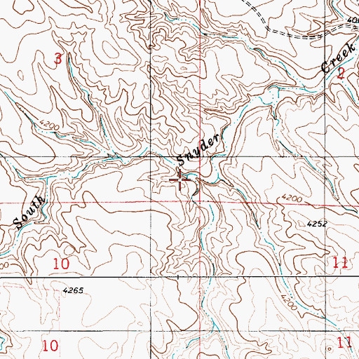 Topographic Map of Clayton Draw, WY