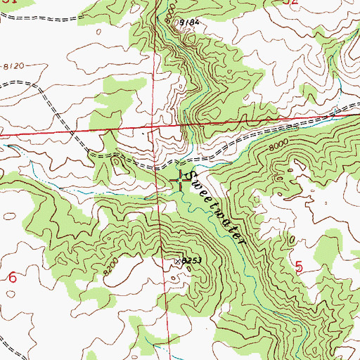 Topographic Map of Clear Creek, WY