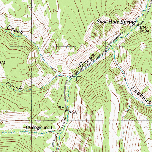 Topographic Map of Clear Creek, WY