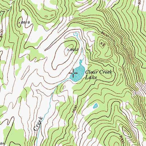 Topographic Map of Clear Creek Lake, WY