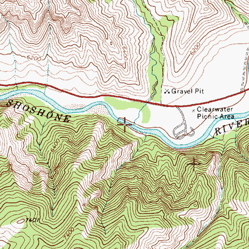 Topographic Map of Clearwater Creek, WY