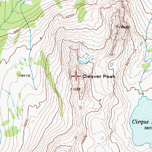 Topographic Map of Cleaver Peak, WY