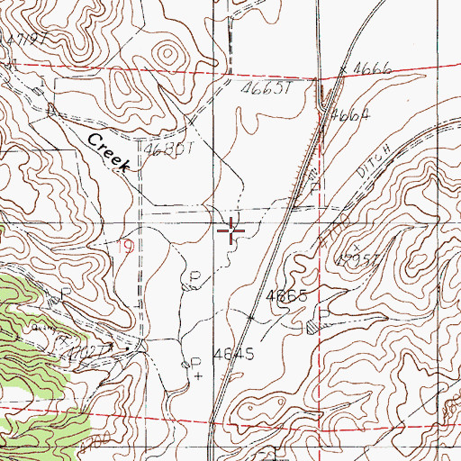 Topographic Map of Cleo Creek, WY