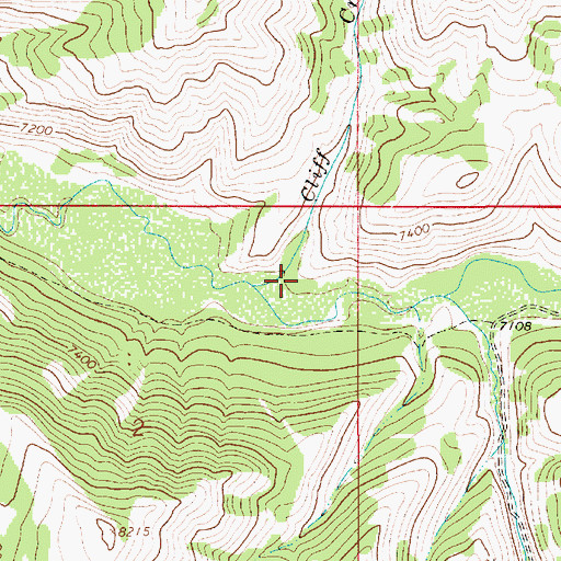 Topographic Map of Cliff Creek, WY