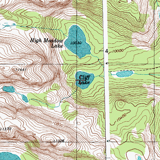 Topographic Map of Cliff Lake, WY