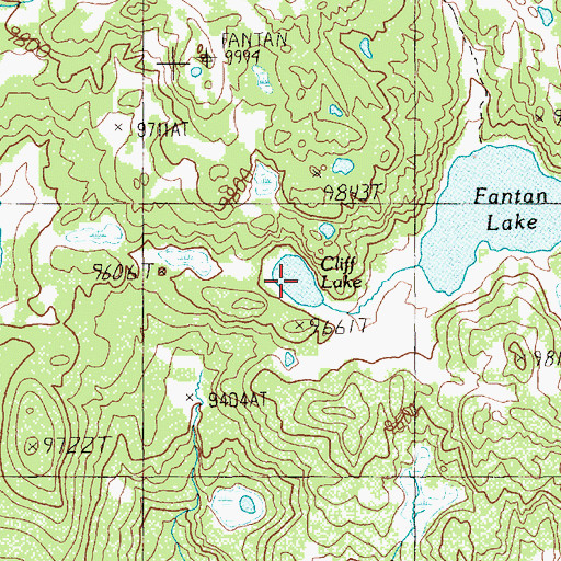 Topographic Map of Cliff Lake, WY