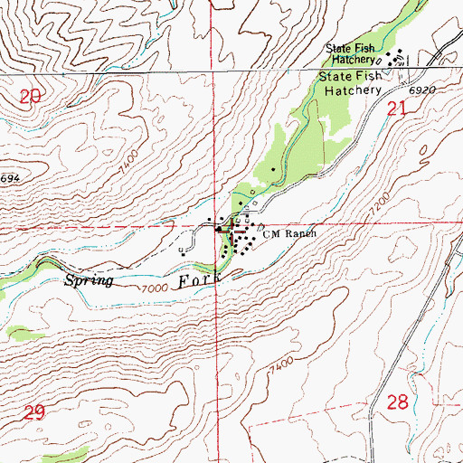 Topographic Map of Cm Ranch, WY