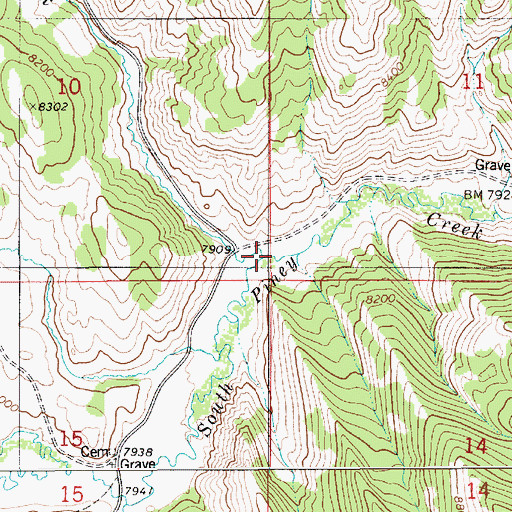 Topographic Map of Coal Creek, WY