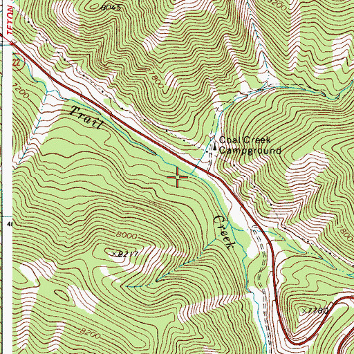 Topographic Map of Coal Creek, WY
