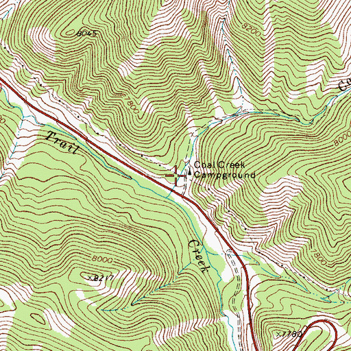 Topographic Map of Coal Creek Campground, WY