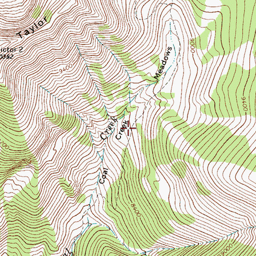 Topographic Map of Coal Creek Meadows, WY