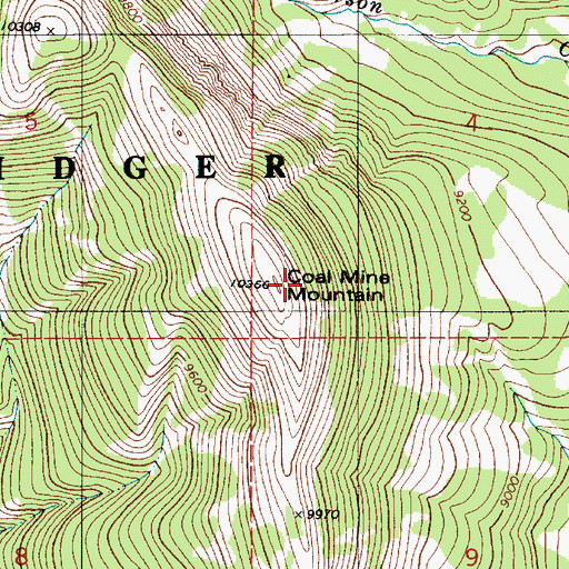 Topographic Map of Coal Mine Mountain, WY