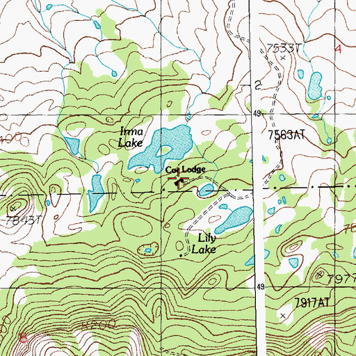 Topographic Map of Coe Lodge, WY