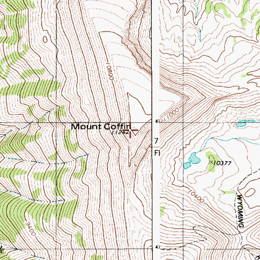 Topographic Map of Mount Coffin, WY