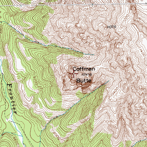 Topographic Map of Coffman Butte, WY