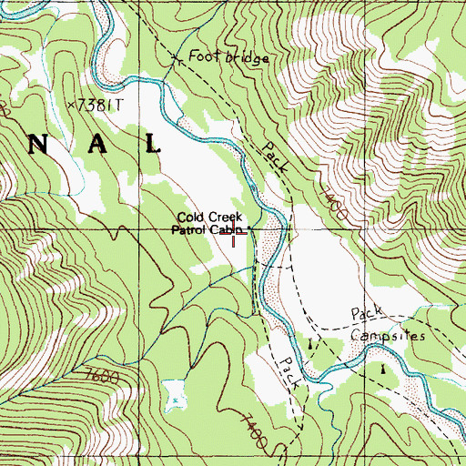 Topographic Map of Cold Creek Patrol Cabin, WY