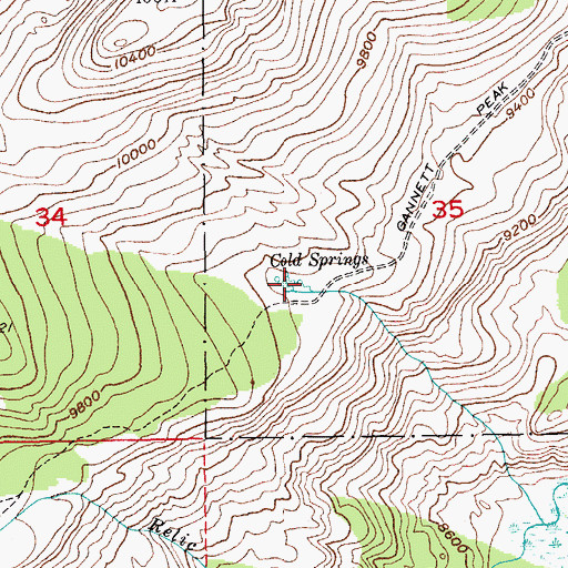 Topographic Map of Cold Springs, WY