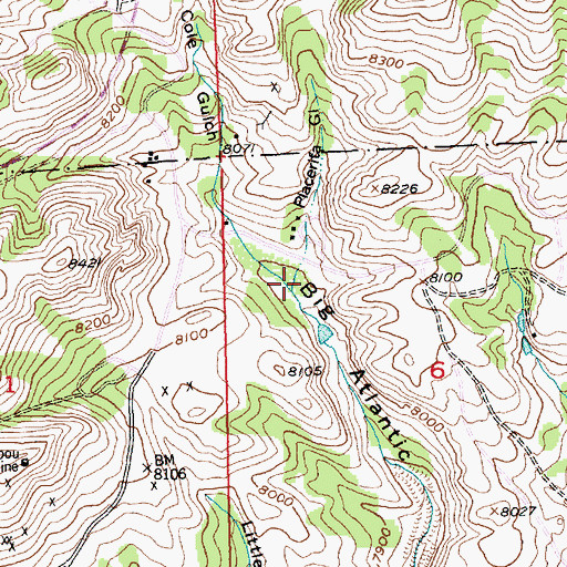 Topographic Map of Cole Gulch, WY