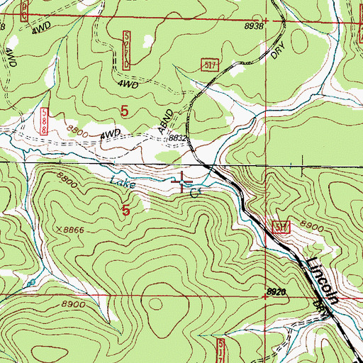 Topographic Map of Collins Creek, WY