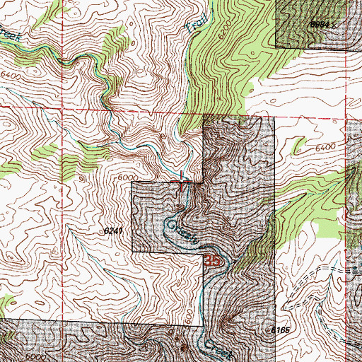 Topographic Map of Collins Creek, WY