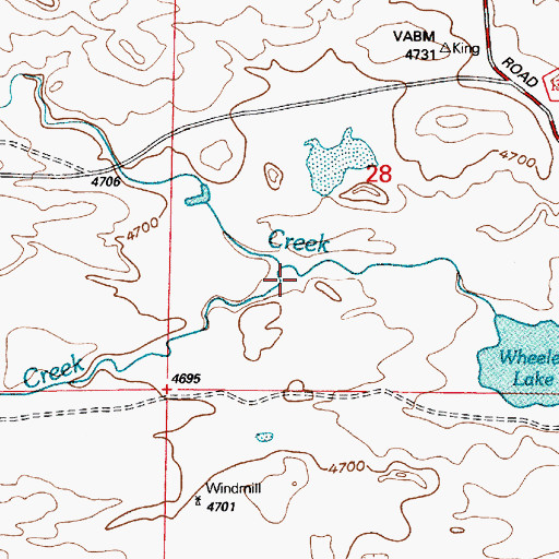 Topographic Map of Collins Cutoff Creek, WY