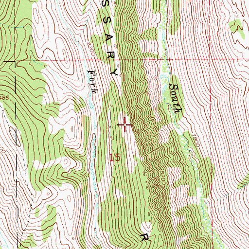 Topographic Map of Commissary Ridge, WY