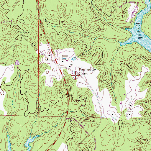 Topographic Map of Kennedy Cemetery, AL